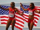 Dalilah Muhammadová (vpravo) a Lashinda Demusová - stíbrná a bronzová v závod