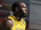 Usain Bolt v rozbhu na 200 metr