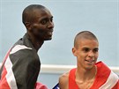 ZLATÝ A STÍBRNÝ. Asbel Kiprop (vlevo) z Keni byl v Moskv na trati 1 500 metr...