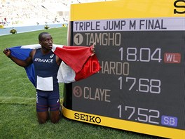 Teddy Tamgho se chlubí svým výkonem, 18,04 metr je tetí nejlepí...
