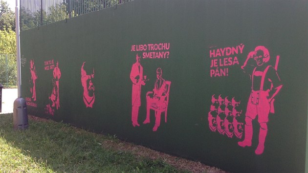 Propagace hudebnho festivalu Dvokova Praha je formou graffiti clen pedevm na mlad lidi