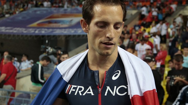 Francouzsk tyka Renaud Lavillenie na mistrovstv svta v Moskv