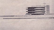 Nákresy hotelu, který projektoval nizozemkský architekt Jan Duiker pro Dolní