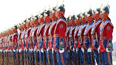 Čestná stráž mongolské armády během cvičení Khaan Quest