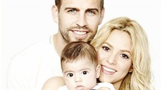 astná rodinka - zpvaka Shakira, fotbalista Gerarda Piqué a jejich syn Milan