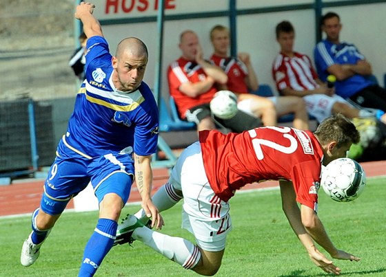 Ústecký Pavel Moulis (vlevo) a Luká Bartoák z Viktorie ikov.