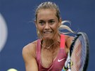SNAÍ SE, ALE NEJDE TO. eská tenistka Klára Zakopalová bojuje v 1. kole US