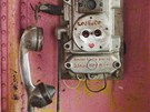 13 A telephone inside a cabin of Tramway 25. 