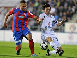 Slovck obrnce Jan Trousil (vpravo) se sna zastavit Stanislava Tecla z