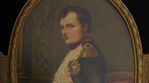 Dobová miniatura s portrétem císaře Napoleona ze sbírek Muzea města Ústí nad Labem