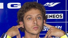 Valentino Rossi bhem tréninku na Velkou cenu R v Brn.