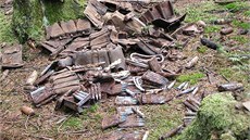 D�ti na�ly p�i h�e u Krásného Údolí munici z 2. sv�tové války.