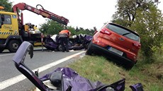 Tragická nehoda se t�emi ob�mi u Jesenice nedaleko Prahy.