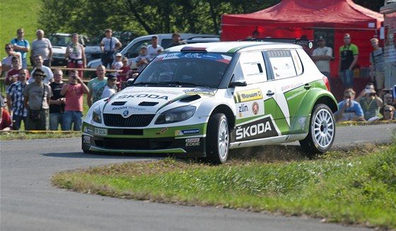 Barum rallye - Jan Kopecký a Petr Starý ve voze koda Fabia S2000. 