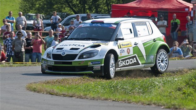 Barum rallye - Jan Kopecký a Petr Starý ve voze Škoda Fabia S2000.
