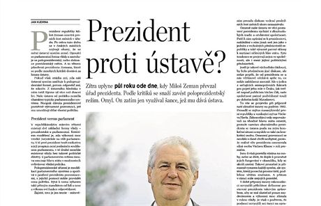 Titulní strana pílohy MF DNES Kavárna v nové podob. 7. záí 2013.