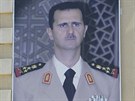 Velký portrét Baára Asada na vojenské kole v Damaku. (30. srpna 2013)