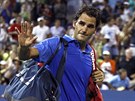 LOUENÍ LEGENDY. Roger Federer vypadl na US Open u v osmifinále.
