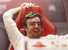 Fernando Alonso pi kvalifikaci Velké ceny Itálie.