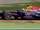 Sebastain Vettel  z Red Bullu na trati Velké ceny Itálie v Monze.
