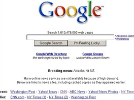 11. záí 2001, po teroristických útocích na WTC v New Yorku, Google ukázal svou...