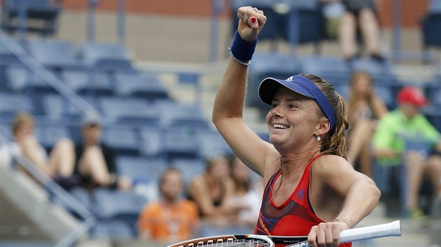 SLOVENSK SPCH. Daniela Hantuchov slav postup do tvrtfinle US Open.