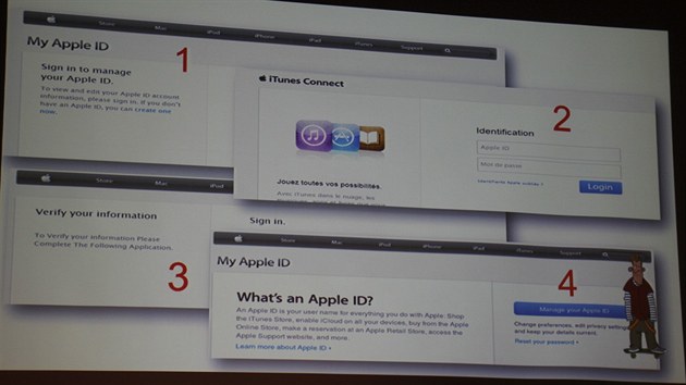 Ti píklady falených stránek, kde mete pijít o své Apple ID. A tvrtá...