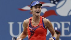 Ana Ivanoviová slaví povedenou výmnu v osmifinále US Open.