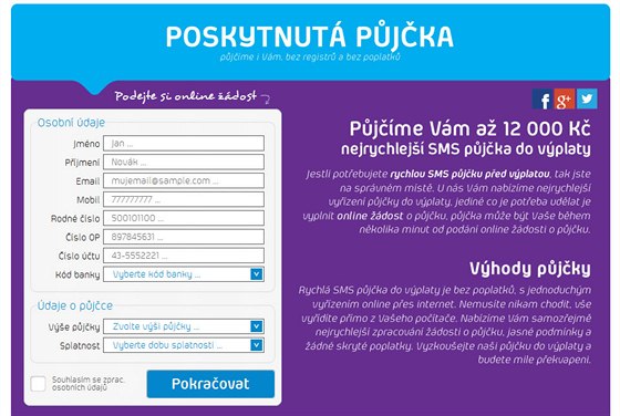 Potřebujete rychlou půjčku? Půjčíme vám okamžitě až 12 tisíc korun.