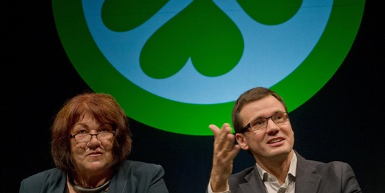 Senátorka Eliška Wagnerová a předseda Strany zelených Ondřej Liška při zahájení