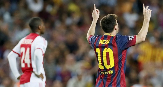 DRUHÝ GÓL. Lionel Messi z Barcelony poté, co podruhé pokoil obranu Ajaxu.