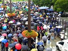 Demostrace haví v Ostrav proti propoutní a sniování mzdy
