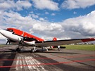 Speciální Dakota Douglas DC-3T pi pistání v Praze 19.9.2013.