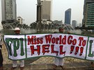 Protesty proti souti Miss World 2013 v Indonésii (14. záí 2013)