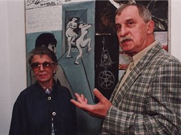Jiří Načeradský s mecenáškou umění Medou Mládkovou v roce 1990. Jiří Načeradský s mecenáškou umění Medou Mládkovou v roce 1990.