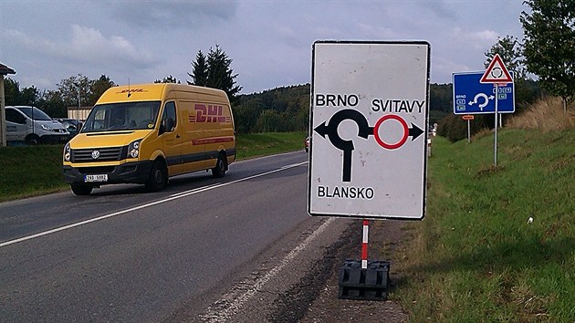 Uzavrka silnice na Svitavy.