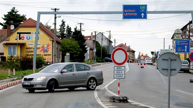 Uzavrka silnice na Svitavy.