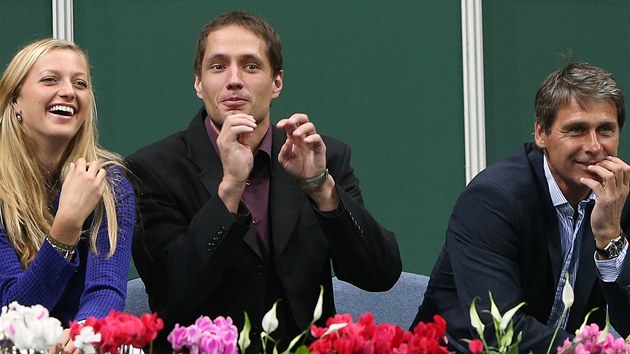 Tenistka Petra Kvitov, otpa Vtzslav Vesel a jeho trenr a svtov rekordman Jan elezn.
