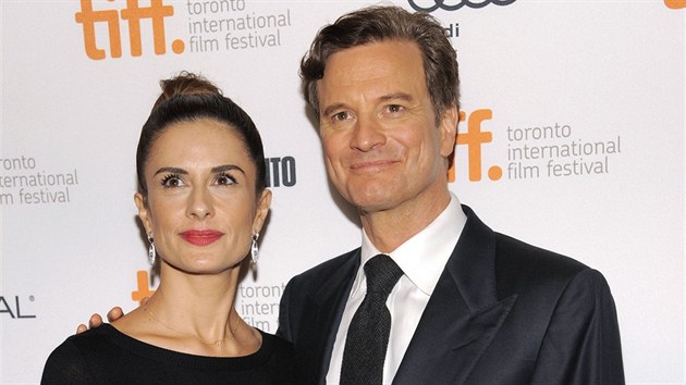 Colin Firth a jeho manželka Livia Giuggioli (Toronto, 8. září 2013)