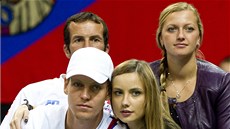 Radek tpánek s Petrou Kvitovou a Tomá Berdych  s partnerkou Ester Sátorovou