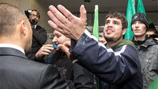 Natvaní havíi uvnit bývalého sídla OKD v Ostrav.