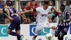 Momentka z utkání francouzské ligy mezi Toulouse a Marseille. Zápas nakonec...