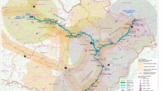 Kanál Dunaj-Odra-Labe. Mapa, kudy by ml kanál vést.