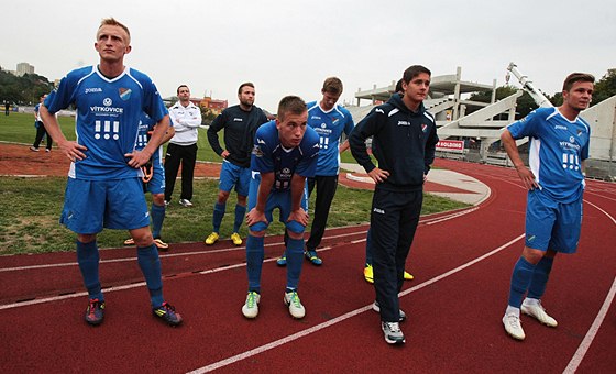 Fotbalisté Ostravy poté, co ve 3. kole domácího poháru vypadli s druholigovým Ústím nad Labem.