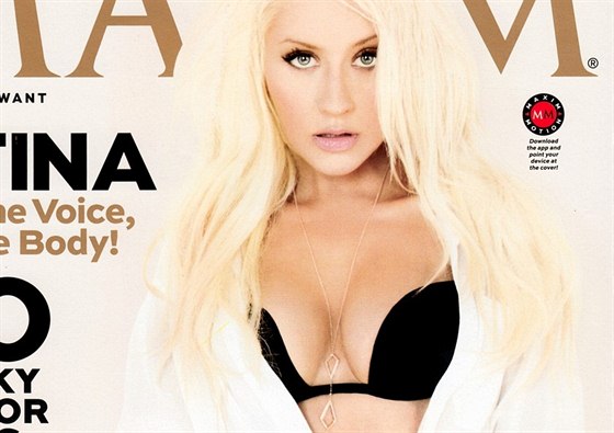 Christina Aguilera na íjnové obálce magazínu Maxim (2013)