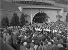 Slavnostní otevení letenského tunelu v roce 1953.