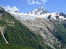 Ledovec Glacier du Tour a Aig. du Chardonnet (3 824 m) ze stoupání na...