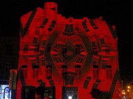 Videomapping na olomouckém Dolním námstí. 