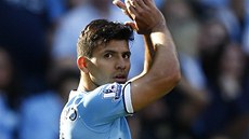 VEDOUCÍ BRANKA. Sergio Agüero z Manchesteru City oslavuje svoji trefu v