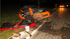 Nehoda se stala v kopci za obcí Tu�apy na silnici 430 ve sm�ru na Vy�kov (21.